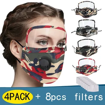 4PCS Vonkajšie Masku na Tvár Ochranné odevy Kamufláž Multicam Maska Tréning na Bicykli Masky na Tvár Kryt S Odnímateľnou Oči Štít