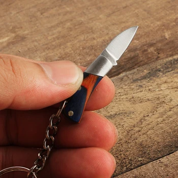 Výchova k DEMOKRATICKÉMU občianstvu Mini Prenosné D2 Oceľový Skladací Nôž Keychain Vrecku Ovocie Nože Self-defense Vonku Prežitie Taktické Lovecký Nôž