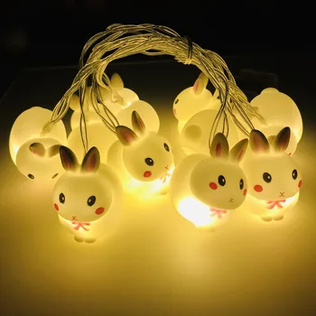 LED Veľkonočný Zajačik Svetlo String Nádvorie Okna Miestnosti Party Dekorácie Lampa Prívesok 1,5 m 10 Svetlá Multi Farby Bunny Svetlo Reťazec