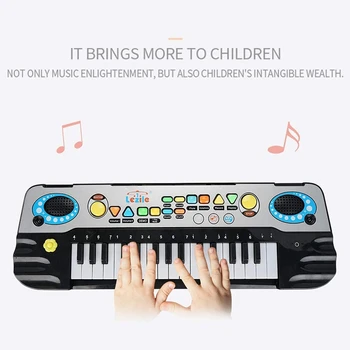 32 Kľúče, Electronic Keyboard Klavír pre Deti LED Hudba Prenosné Výučby Klávesnice Hračka s Mikrofónom Hudobný Nástroj