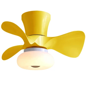 Stropný ventilátor lampa s diaľkovým ovládaním biela/čierna/žltá/drevo farba/modrá stropný ventilátor s lampou, spálne, jedáleň, ventilátor