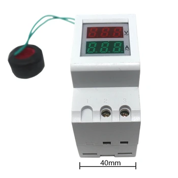 Din lištu Digitálne Napätie Prúd Meter STRIEDAVÝ Voltmeter Ammeter AC 80.0-300.0 V / AC 200.0-450.0 V 100A Volt Amp Monitor