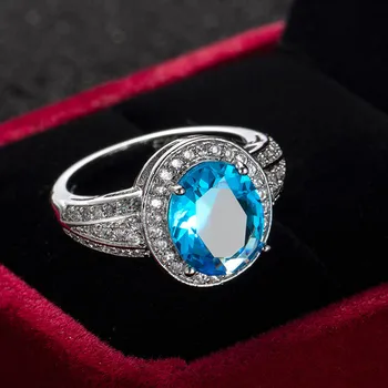 925 Sterling Silver Ruby, Sapphire Drahokam Svadobné Zásnubné Prstene pre Ženy, Svadobné Kapely Jemné Šperky Veľkoobchod