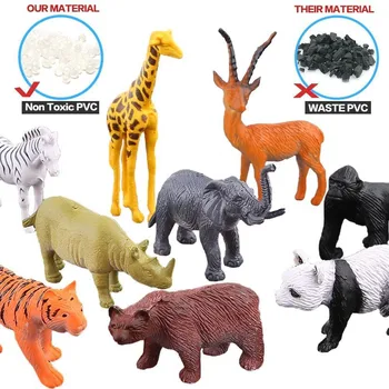 54 Ks Mini Jungle Zvierat Hračky Nastaviť Realistické Wild Plastové Zvieratá Vzdelávacie Hračky Slon Gazelle Žirafa Gnu Gorila Lev, Tiger