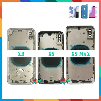 AAA kvality Zadný Kryt Pre iphone X XR / XS / XS Max Bývanie Kryt, kryt Batérie Zadné Dvere na Skrinke Uprostred Rám s presklením +Nástroj