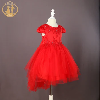 Svižný princezná dievčatá šaty červené Výšivky, kvetinové deti, oblečenie pre Svadobné Party roupas infantis menina deti oblečenie