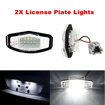 2x Biela Počet LED špz Osvetlenie, Lampy bez Chýb Pre Honda Accord Odyssey Civic Sedan Mesto Acura MDX TSX ILX RDX RL TL