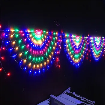 Thrisdar Páva LED Čistý Oka String Svetlá 3M*0,5 M 424LED Vonkajšie Vianočné Čistý Svetlá Strana Svadobné Opony Rozprávkových Svetiel