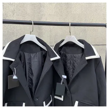 2019 Ženy Kabát vrchné oblečenie zimné oblečenie, Dámska móda teplé vlnené zmesi žena elegantné Dvojité Breasted vlnené kabát