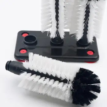 Krátke Ploché Tri-hlavy Umývanie Štetca Triple Kefa Sklo Podložka Predchádzať Lámanie Pohárov na Víno Brush Cleaner Pre Bar Domácnosti #4O