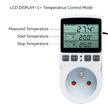Digitálny Termostat Regulátor Teploty Zásuvky Zásuvky 16A s Časovač Senzor K1AE