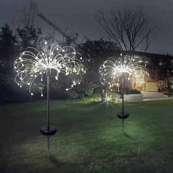 120LED Slnečnej Energie Ohňostroj String Svetlo Vonkajšie Dekorácie Záhrada/dvor Tvorivé Víla Kytice Púpava Svetlá Vianoce Domov