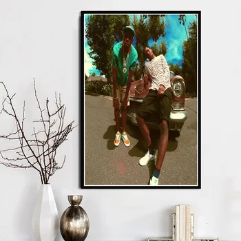 Tyler, The Creator$AP Rocky Hip Hop Spevák a Rapper Star Plagát A Vytlačí Plátno na Stenu Umenie, Maľovanie obrazov na Stenu Miestnosti Domova