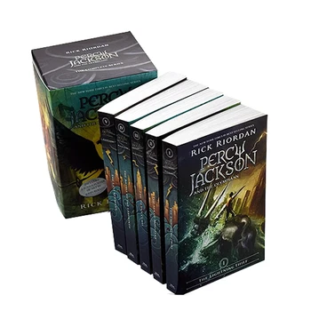 5 Kníh/set Percy Jackson & The Olympians anglický Originál Nových Kníh detská angličtina Obrázkové Knihy sci-fi knihy