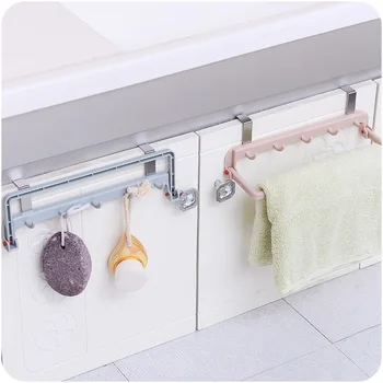 Multi-funkčné skladacie kuchyňa úložný stojan s háčik držiak na uterák Kabinetu Dvere Skrinky Závesné Police kúpeľňa polica organizátor
