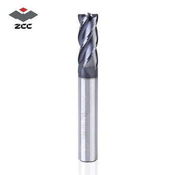 1PC ZCC.CT GM-4R Karbidových 4 flauta konci mlyn s rovnou ramienka rezné nástroje na frézovanie fréza námestie hlavu s conner polomer
