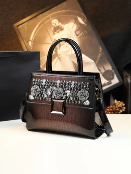 Móda Cowhide Kožené Ženy kabelka, Výšivky vŕtať dámy diamanty ramenný messenger bag má veľkú kapacitu, prenosné tašky 2020