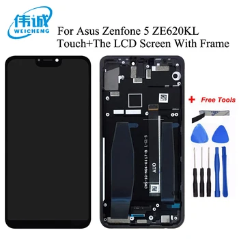 Pôvodný Pre Asus Zenfone 5 2018 Gamme ZE620KL LCD Displej Screen Dotknite sa položky Digitalizátorom. Pre Zenfone 5Z ZS620KL X00QD LCD S Rámom