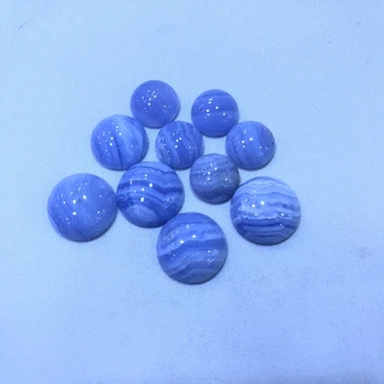 Predaj 5 ks/veľa Prírodných Modrá Čipky Agates,Modrá Chalcedony Perličiek Cabochons 6mm8mm 10 mm 12 mm 15 mm 20 mm 25 mm Kolo Klenot kameň Krúžok Tvár