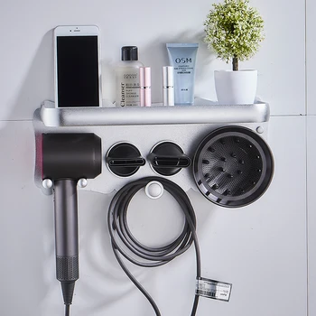 Dyson sušič na vlasy rack kúpeľňa polica wallmount organizátor zariadenie police skrutky bez inštalácie lepidlo vložiť bytové doplnky