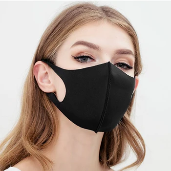 Umývateľný Úst Maska Čiernej Bavlnenej látky PM25 Filtračný Respirátor Prachu Dôkaz 3D Odolné pleťové Masky Opakovane FPP2 Dospelých PM2.5 10 Ks