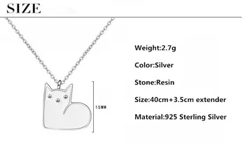 Nový Príchod 925 Sterling Silver Elegantné Malá Mačka Zvierat Lady Prívesok Náhrdelník Originálne Šperky Pre Ženy Krátke Reťazce