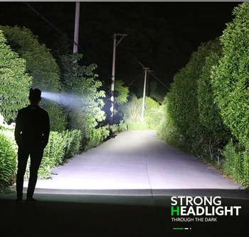 6000 lumenov LED Svetlomet Super Svetlé Snímač Pohybu Hands-free Silný Reflektor USB Nabíjateľné vedúci svetlo svetlo Nepremokavé
