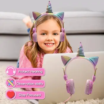 LOL bábiky prekvapenie Roztomilý Jednorožec Káblové Slúchadlá S Mikrofónom Hudbu Stereo Slúchadlá Počítača, Mobilného Telefónu Headset Deti Darček