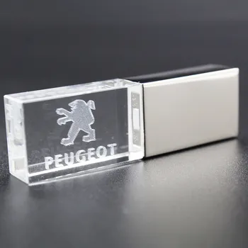 Usb2.0 metal crystal PEUGEOT auto tlačidlo model USB flash disk 4 GB 8 GB 16 GB 32 GB drahokam pero jednotky špeciálny darček