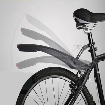 Požičovňa bicyklov Blatník S LED zadné Svetlo Nastaviteľné Mtb Blatníka 5 Farby Krídla Pre Bike Príslušenstvo Jednoduchá Inštalácia Bicykle Súčiastky