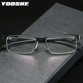 YOOSKE Business Pol Okuliare na Čítanie Rám Muži Ženy Ultralight Anti Modré Svetlo Okuliare Presbyopia Okuliare Dioptrie +1.0 2.0