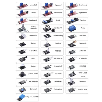 37 V 1 Snímač Modul Doska Set Kit pre Arduino & MCU Výchovu Používateľa pre Arduino Starters DIY Raspberry Pi Mega2560 pre UNO R3