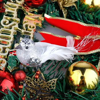 12pcs Krásne Upravené Umelej Peny Pierko Klip Na Vianočný Strom Ornament Domov Plavidlá Tabuľka Dekor Vták Hračka Svadobná Výzdoba