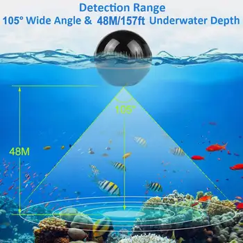 XA02 Smart Echo Zdravšie Prenosných Bezdrôtových Ryby Finder Sonar 48m Detektor Rybárske Alarm IOS a Android pre Dock, Shore, Loďou,Rybolov
