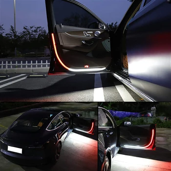 Auto Otváranie Dverí Výstražné LED Svetlá Vitajte Dekor Lampa Pásy Proti Zadné-end Kolízie Bezpečnosti Univerzálny auto príslušenstvo