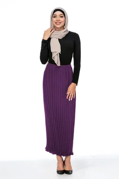 Móda Ženy Zloženke Moslimských Sukne Abaya Šifón Dlhé Sukne Princezná Elegantné Moslimských Dna Členok-dĺžka Strany Islamské Oblečenie