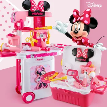 Originál Disney Skutočné Minnie Zdravotnícke Zariadenie, Vytiahnite Tyč Kufor Trolley Hračka pre Deti Dom hračky