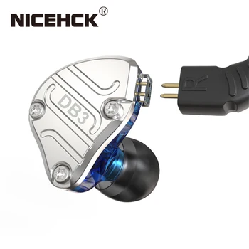 NICEHCK DB3 V Uchu Slúchadlá 1BA 2DD Hybridné 3 Ovládače DJ Sledovať Káblové Športové slúchadlá HIFI Slúchadlá Kovové Noice Zrušenie Slúchadlá