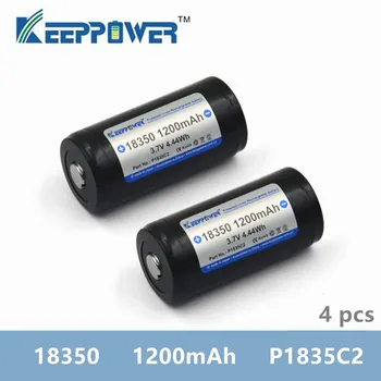 4 ks Originál KeepPower 1200mAh 18350 P1835C2 chránené li-ion nabíjateľnú batériu, drop shipping kontakty batérie
