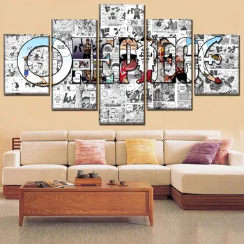 Moderné Umelecké Diela Top-Hodnotené Plátno Tlačiť Maľovanie 5 Kusov Anime Jeden Kus Umeleckého Plagátu Logo, Obrázok Wall Art Domov Dekoratívne