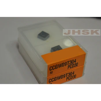 2 ks CCGW09T304 PCD30 CCGW09T308 CBN30 Používa pre Hliníkové Polykryštalických diamantov nástroje (PCD) cnc