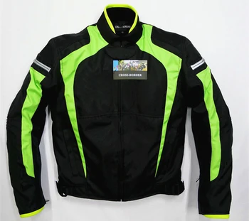Lokomotíva Bunda Pre KAWASAKI Racing Team Motorke Skúter Zelená Čierna Bundy S Protector