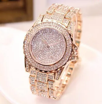 Dámske Náramkové hodinky Quartz Žena Hodinky Reloj Mujer Diamond Crystal Plnej Ocele Podiel Žien Hodinky Hodiny Relogio Feminino 2019