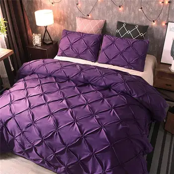 Luxusná posteľná bielizeň Nastaviť šedá Obliečky Kryt Nastaví Farbou prikrývky King Bed Nastaviť manželská posteľ paplóny Č List XY51#