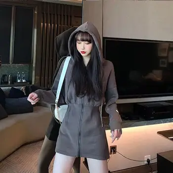 Plus veľkosti 4xl jeseň Šaty Žien voľné bežné 2020 bežné Šaty kórejský Štýl Sexy Šaty Kawaii Oblečenie, Streetwear jupe femme