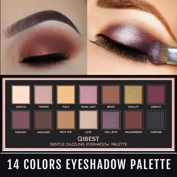 QI 14 farba matný očný tieň disk módne očarujúce Pearl Očné tiene Paletu kozmetika kozmetika