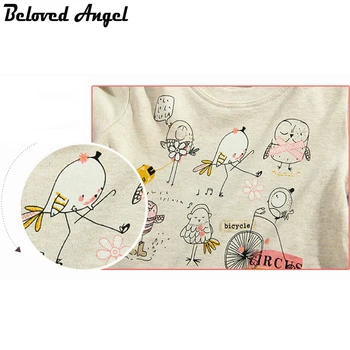 Milovaný Anjel Deti Long Sleeve T-Shirt Jeseň Zima Bavlna Deti Tee Cartoon Vták Baby Chlapci, Dievčatá T Shirt 1 - 6 Rokov