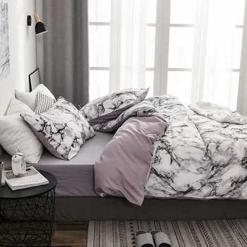 Horúca štýl Kameň vzor tlač Polyester posteľná bielizeň súbor 1 perinu + 1/2 obliečky na vankúše posteľ v sáčku (nie list).