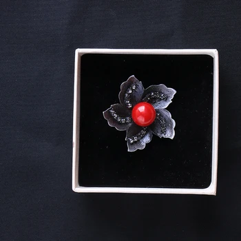 Vintage Kvetinový Kvet Brošňa Pin Retro Brošňa Drahokamu Crystal Brošňa pre Ženy je Prírodný Kameň Materiál Šaty, Oblečenie, Šperky