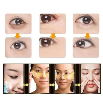 200Pcs=100Pairs kórejský Kozmetika Krása 24K Crystal Kolagénu Zlato Očná Maska Proti Starnutiu Akné Vlhkosti Záplaty Pre Oko Starostlivosť o Pleť